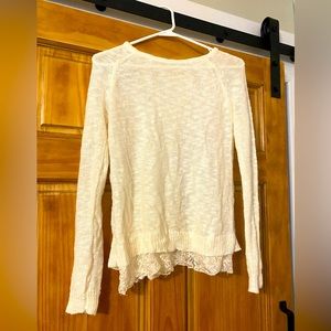 White top with lace cut out back